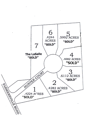 Plot Map of Hunters Hollow showing lot layout