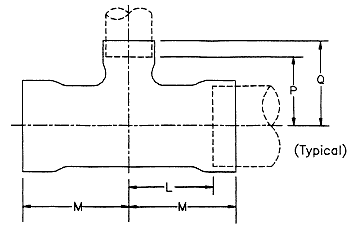 Reducing tee dimensions for belled-end fittings